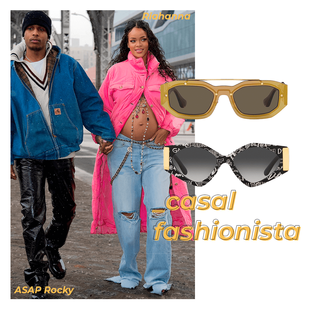 A$ap Rocky e Rihanna - ideal - óculos de sol - dia dos namorados - tipo de casal - https://stealthelook.com.br