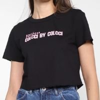 Camiseta Cropped Colcci By Colcci Feminina - Preto
