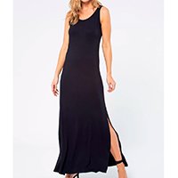 Vestido Longo Malha Regata Preto - GG - Veste do 46 ao 48 - Preto