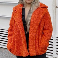 casaco sherpa novo na cor laranja