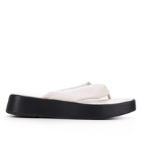 Tamanco Shoestock Flatform Comfy Color - Off White+Preto