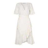 Vestido Midi Rayon Envelope Conigli - Off White