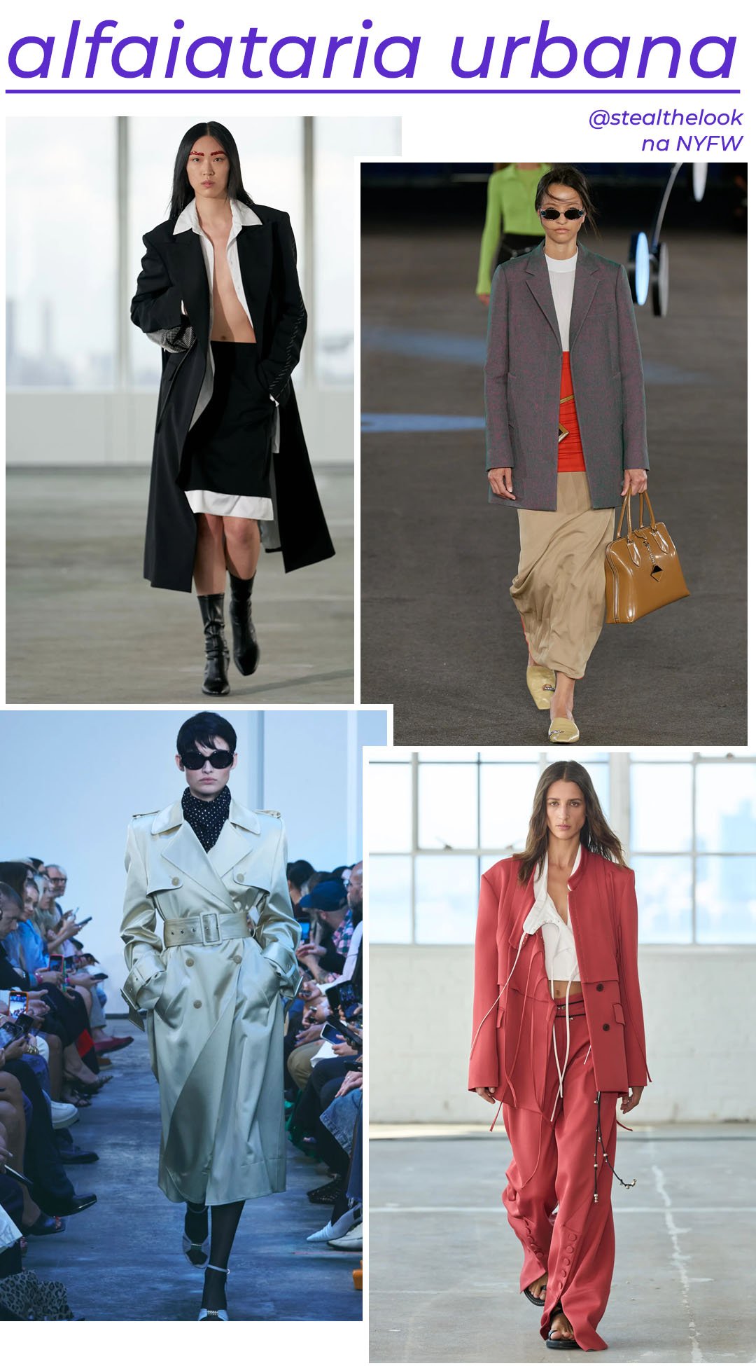 Peter Do - saia de alfaiataria e casaco preto longo - tendências de moda - Primavera - modelo andando pela passarela - https://stealthelook.com.br