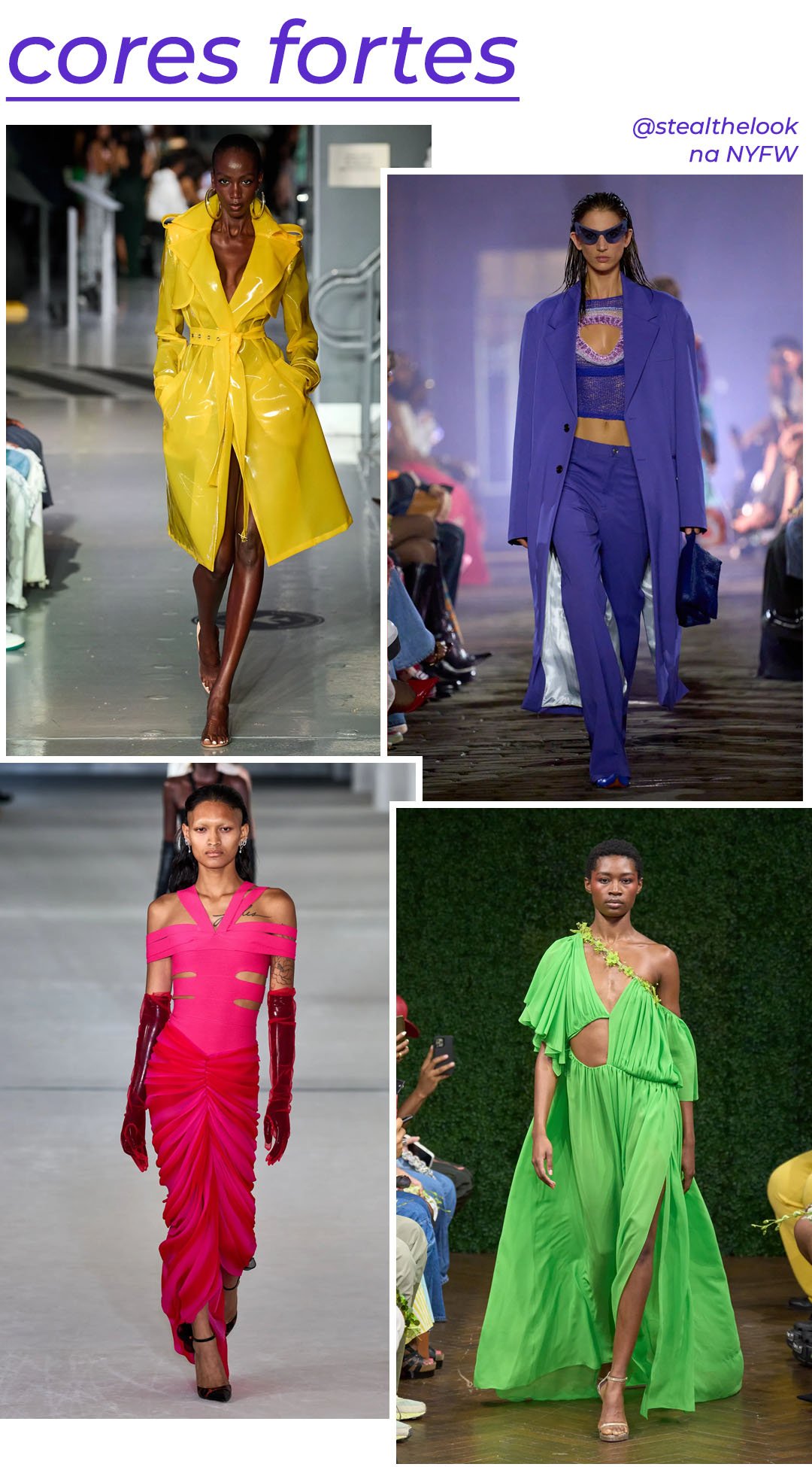 LaQuan Smith - casaco amarelo saturado - tendências de moda - Primavera - modelo andando pela passarela - https://stealthelook.com.br