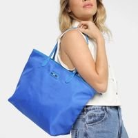 Bolsa Santa Lolla Shopper Alça Fina Nylon Feminina - Azul