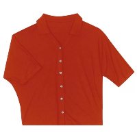 Camisa Feminina Lisa Manga Curta Rovitex - OFF-WHITE - G - Vermelho