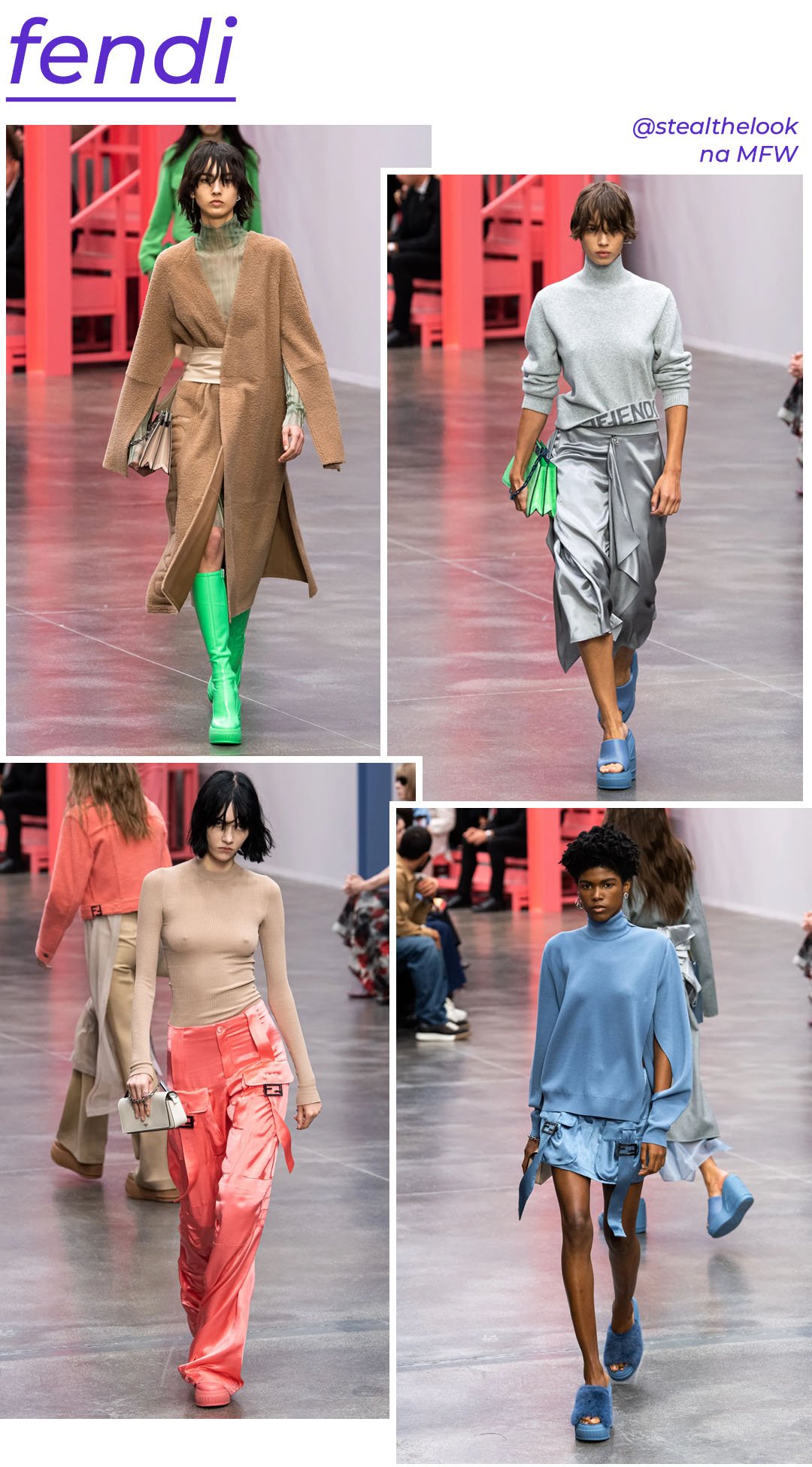 Fendi S/S 2023 - roupas diversas - Milano Fashion Week - Primavera - modelo andando pela passarela - https://stealthelook.com.br