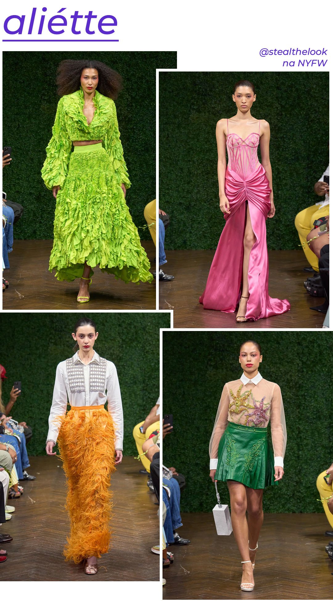 Aliétte - roupas diversas - NYFW - Primavera - modelo andando pela passarela - https://stealthelook.com.br