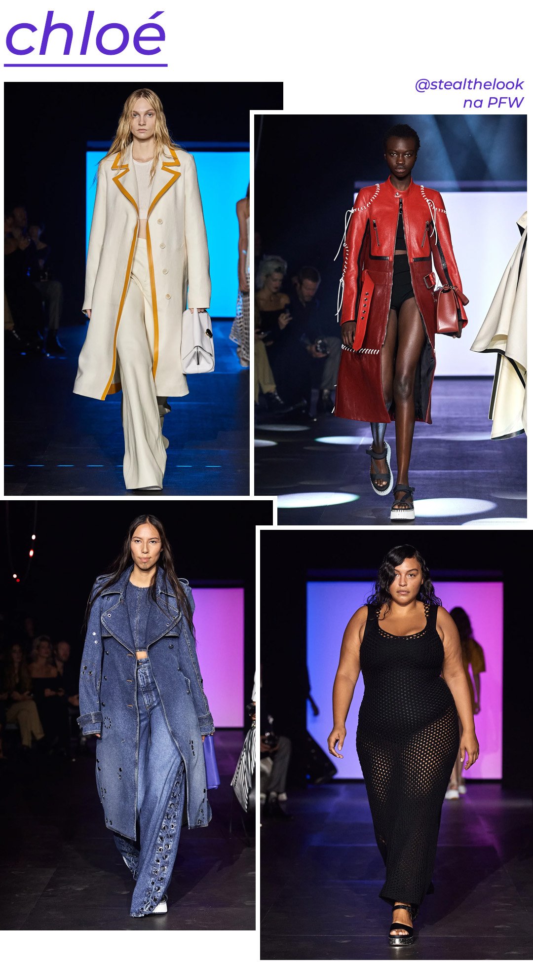 Chloé S/S 2023 - roupas diversas - Paris Fashion Week - Primavera - modelo andando pela passarela - https://stealthelook.com.br