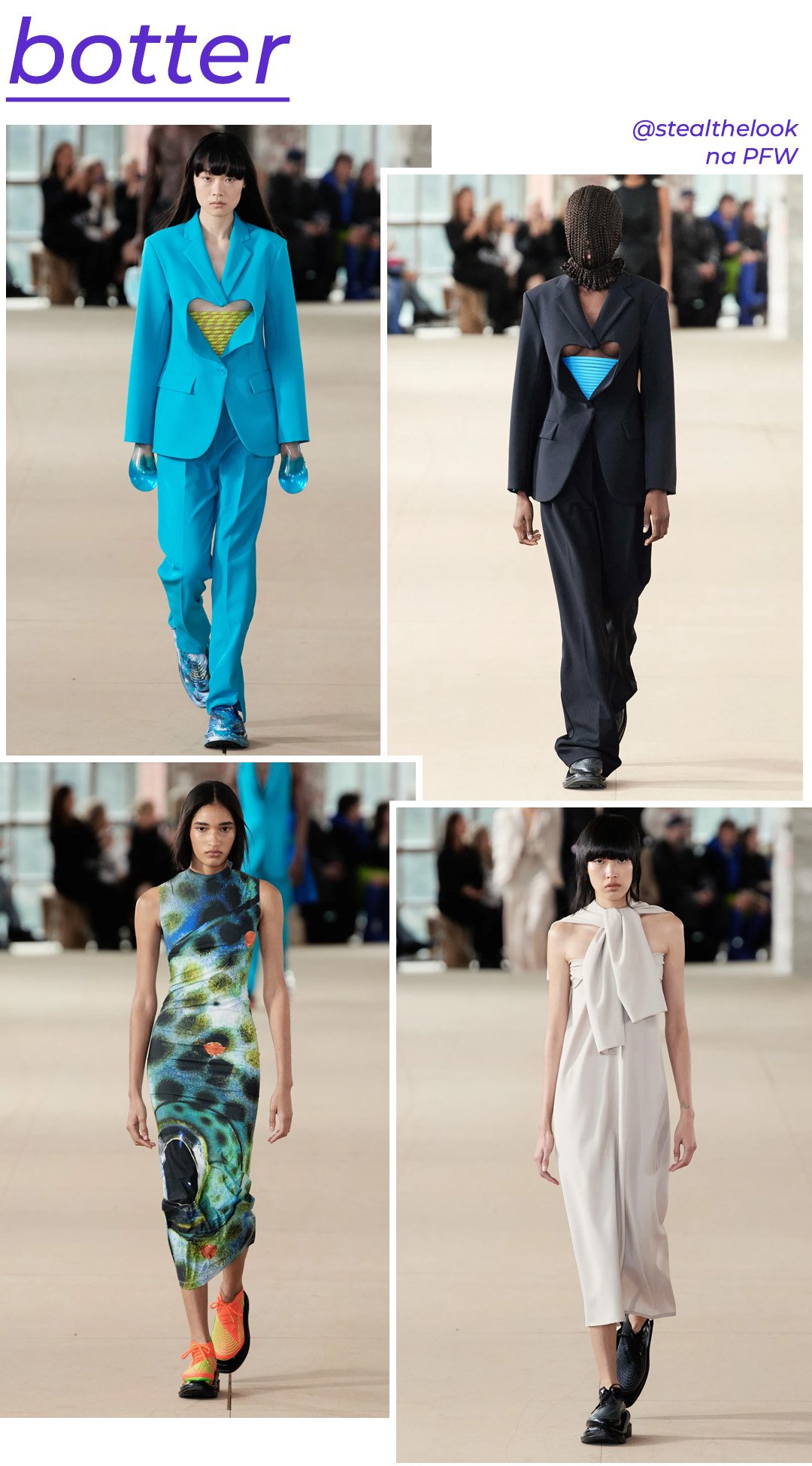Botter S/S 2023 - roupas diversas - Paris Fashion Week - Primavera - modelo andando pela passarela - https://stealthelook.com.br