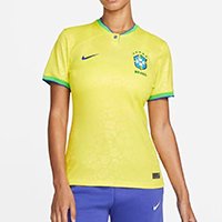 Camisa Nike Brasil I 2022/23 Torcedora Pro Feminina - Amarelo