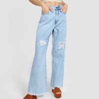 Calça Jeans Polo Wear Wide Leg Feminina - Azul