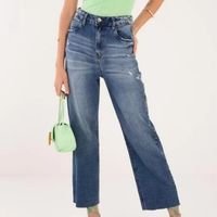 Calça Hailey Reta Com Lavagem Sofisticada Jeans Feminino Dimy - Jeans