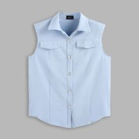 Woven Solid Button Up Vest