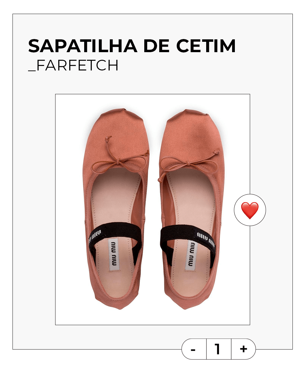 Miu Miu - mais clicados - calça wide leg - mais desejados - sapatilha de cetim - https://stealthelook.com.br