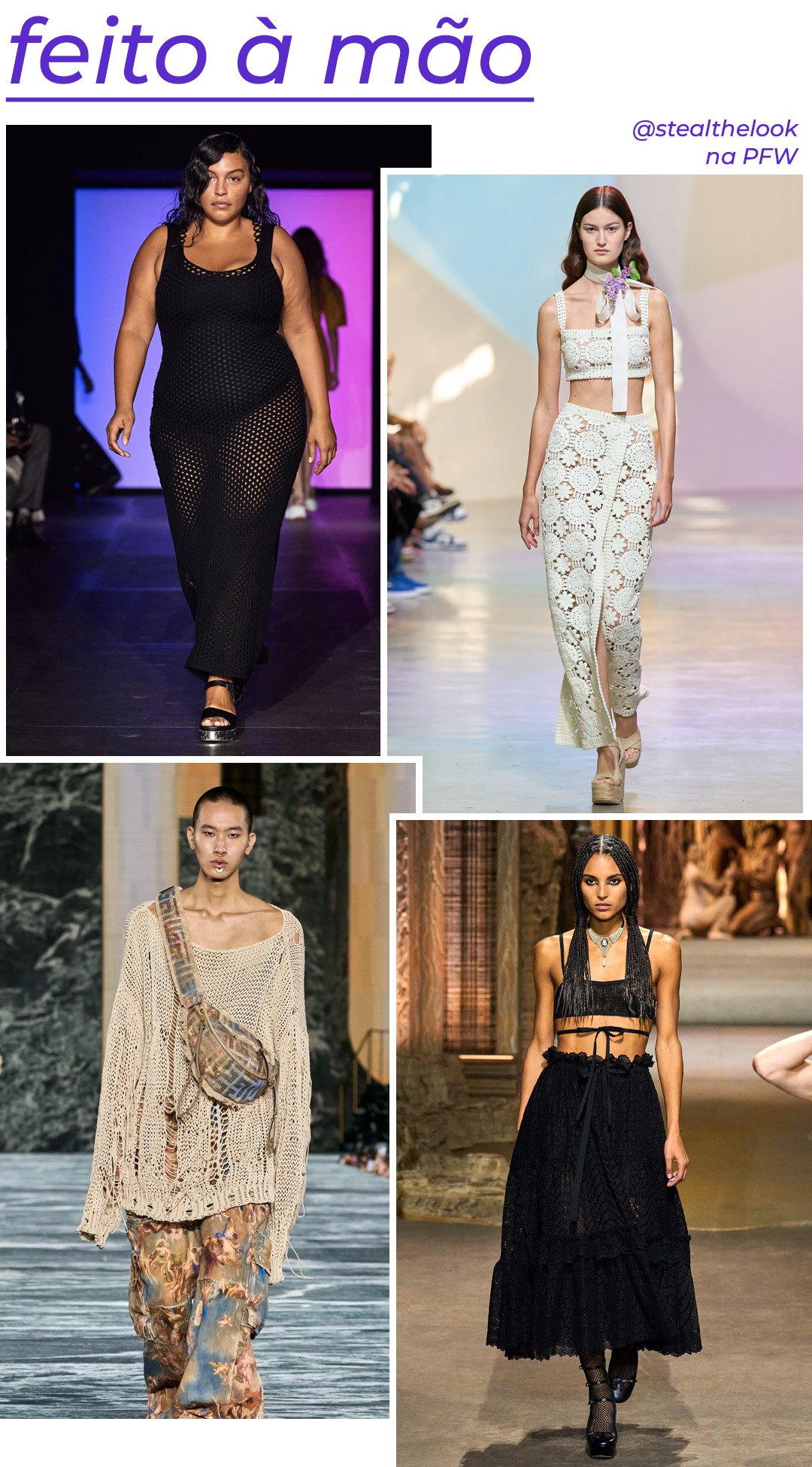 Chloè, Elie Saab, Balmain e Christian Dior - roupas diversas - tendências de moda - Primavera - modelo andando pela passarela - https://stealthelook.com.br
