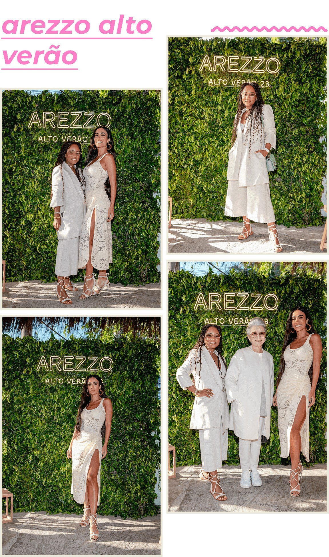Luiza Brasil, Costanza Pascolato e Silvia Braz - Alto Verão 2023 - Arezzo - sapatos - coleção - https://stealthelook.com.br