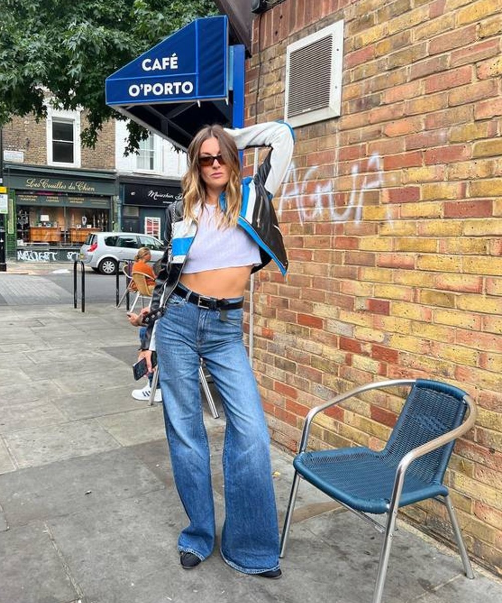 @camillecharriere - calça jeans baggy sapatilha jaqueta de corrida - modelo de calça jeans - verão - street style - https://stealthelook.com.br