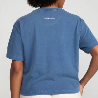Camiseta Cropped Corona Manga Curta Feminino - Azul