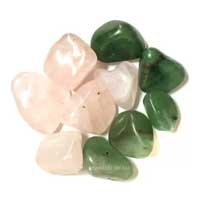 Kit de 10 Pedras Quartzo Verde e Quartzo Rosa Cristais Naturais Pequenas - Mandala de Luz