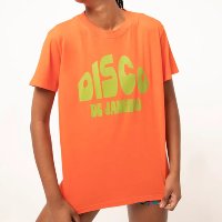 camiseta de algodão oversized manga curta cosmo laranja