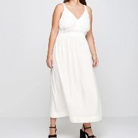 Vestido Midi Em Viscose Texturizada - Off White