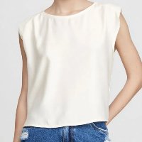 Regata Muscle Tee Em Viscose Acetinada - Off White