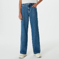 Calça Jeans Feminina Reta Cintura Média Hering + Nv - Azul
