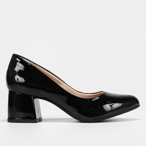 Scarpin Shoestock Salto Bloco Médio Clássico - Feminino - Preto