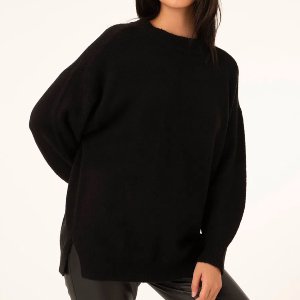 suéter de tricô amplo preto