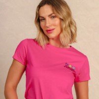 t-shirt bordado life la mandinne rosa