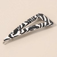presilha de cabelo feminina estampada animal print de zebra branca
