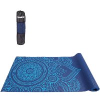 Tapete Yoga Mat Pilates PVC Com Estampa e Bolsa Yangfit - Azul