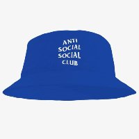 Chapéu Bucket Hat Estampado Anti Social - Azul Claro