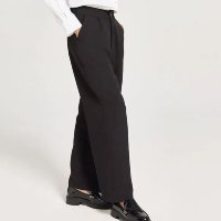 calça alfaiataria reta de viscose cintura alta mindset e robertita preto