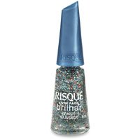 Esmalte Risqué Livre para Brilhar Glitter Azul De Paetê na Avenida 8ml