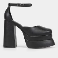 Scarpin Shoestock Meia Pata Plataforma Boneca - Preto