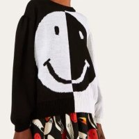 suéter tricot smiley p/b