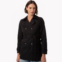 casaco trench coat com faixa preto
