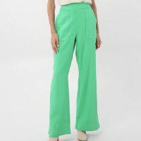Calça feminina pantalona cós de elástico verde