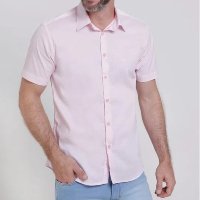 Camisa Manga Curta Masculina Rosa