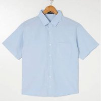 Camisa Manga Curta Tradicional Masculina Azul