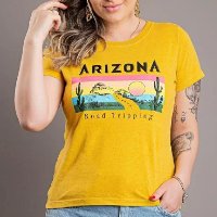 Camiseta Estonada Feminina Arizona Amarela