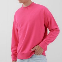 Blusa de moletom masculina sem felpa rosa