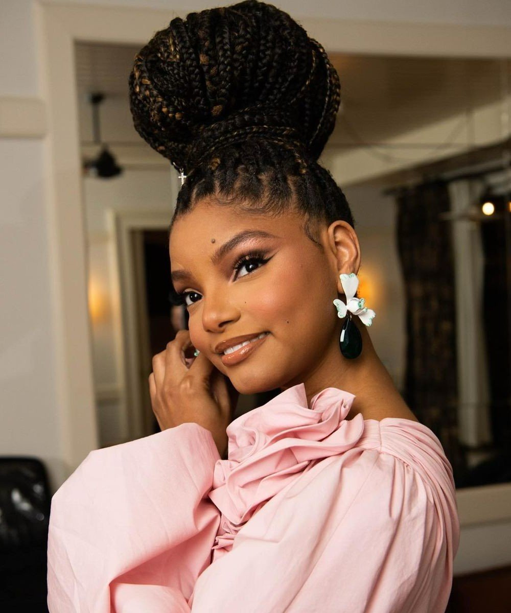 Halle Bailey - penteados-tranças - penteados chiques - outono - brasil - https://stealthelook.com.br