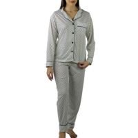 Pijama Feminino Inverno Adulto Americano Longo De Frio Malha - Poa