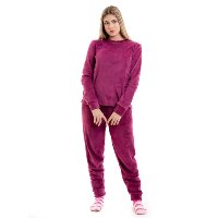 Conjunto Pijama Plush Soft Veludo Punhos Adulto Flanelado