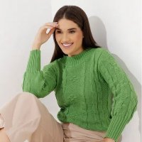 Blusão de Tricot Feminino Verde