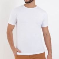 Camiseta básica manga curta masculina branco