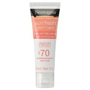 Protetor Solar Facial Neutrogena Sun Fresh Derm Care Fps70 – Pele Normal A Seca - 40G